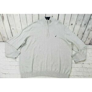 NAUTICA Pullover 1/2 ZIP Sweater Gray Heather N8340M MENS SIZE 2XL